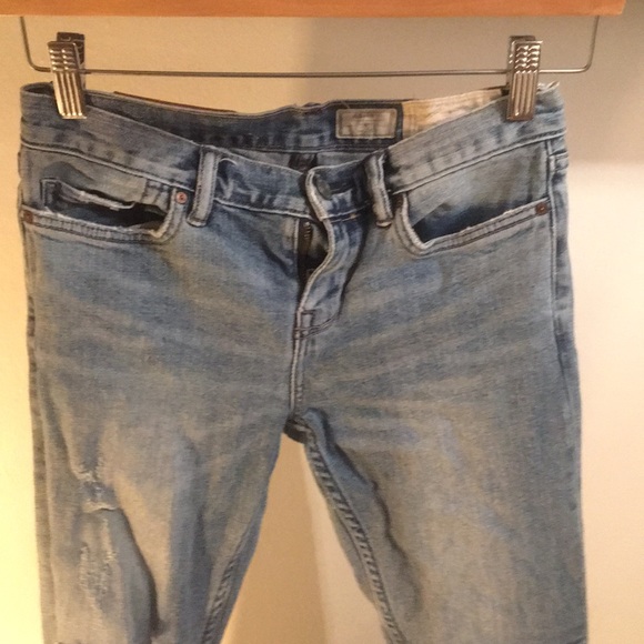 All Saints Blue Ripped Jeans 26 Biker Vintage - Picture 3 of 4